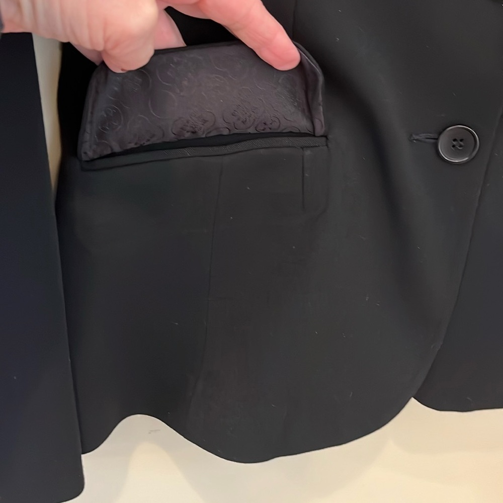 Blazer Size 6 Black Lined Button Closure Pleats Classic Casual Style Pockets - Picture 4 of 14